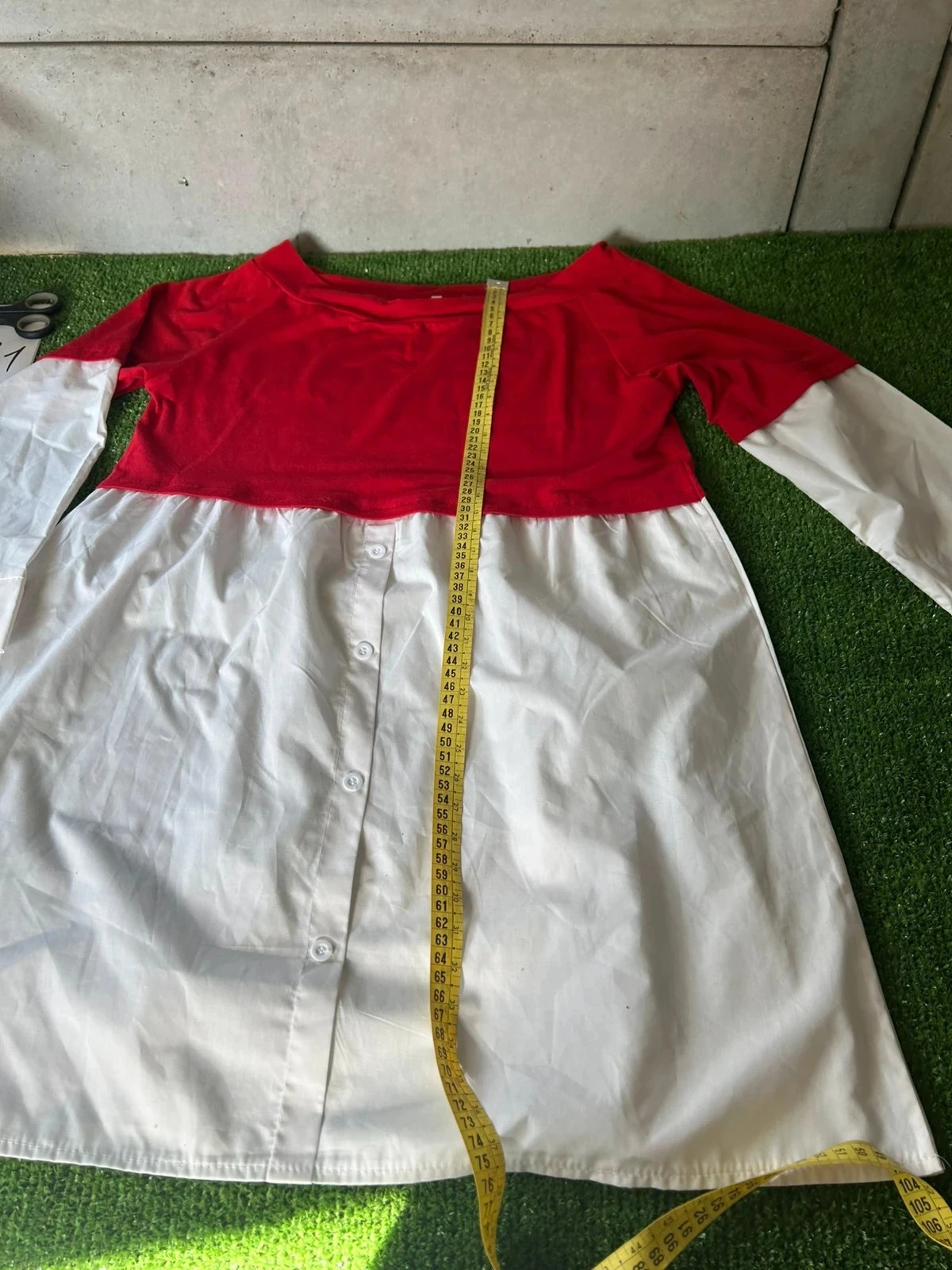 Short casual dress white and red Size M – photo 8